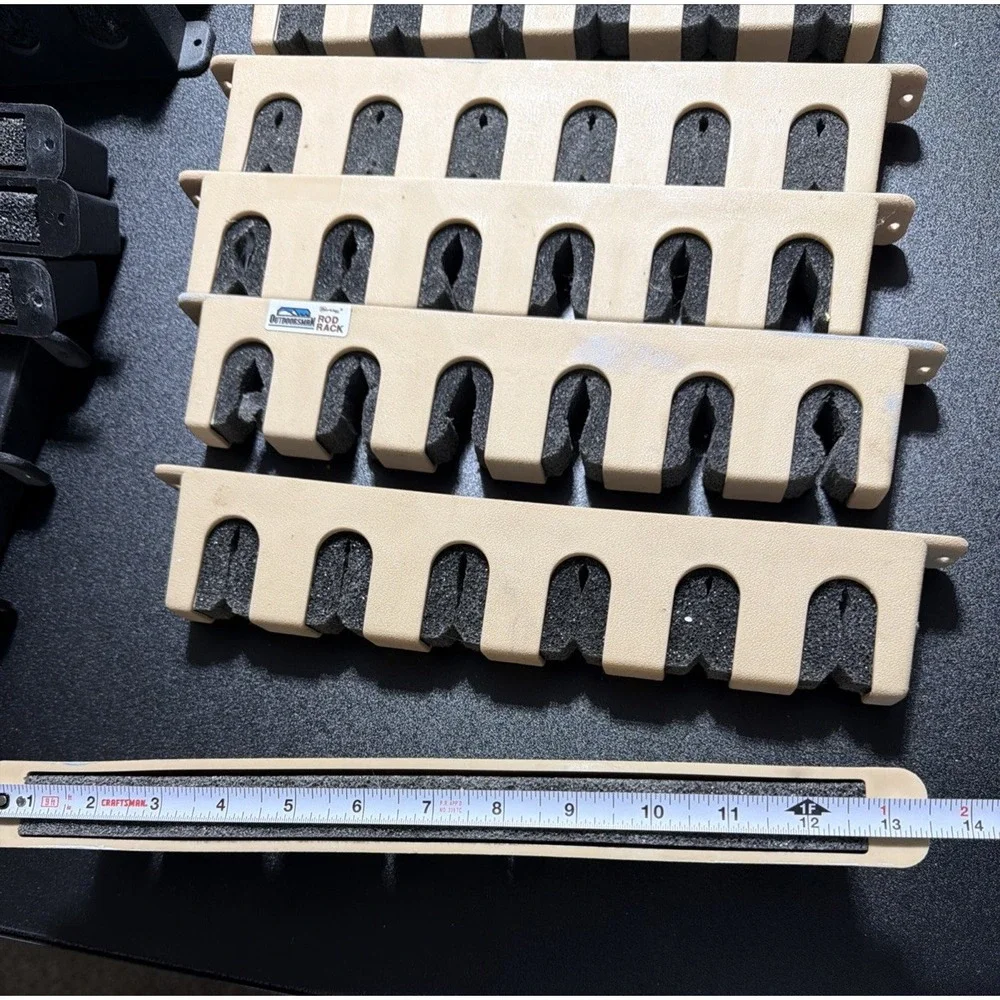15 Berkley Fishing Rod Pole Holders W/ Foam Hold 6 Rods Each Vertical Wall Mount